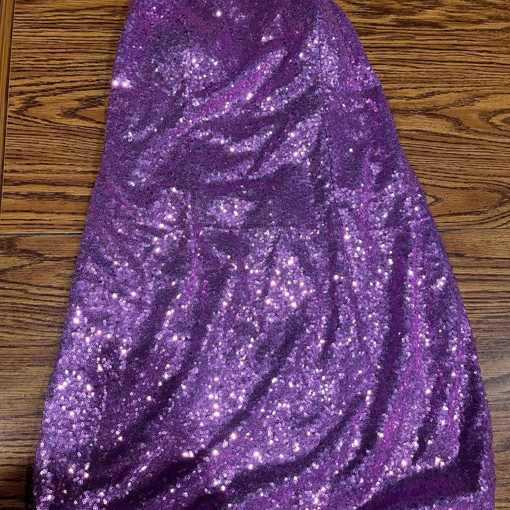 Bling bling Glamorous Sequin One Shoulder Dress in Purple magenta